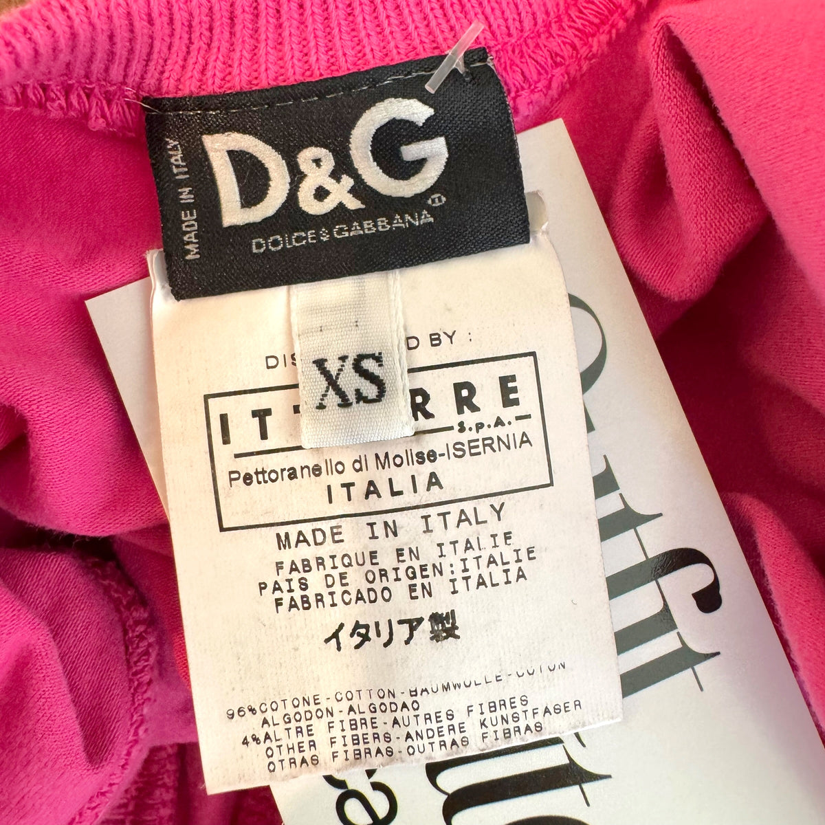 D&G Dolce & Gabbana Pink White Logo Tank Top