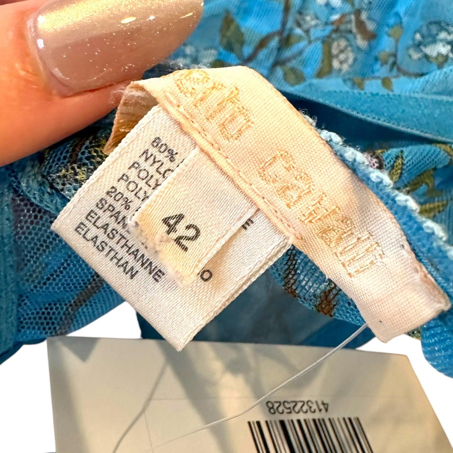 Roberto Cavalli Blue Floral Sheer Bustier Top - Outfit Repeater