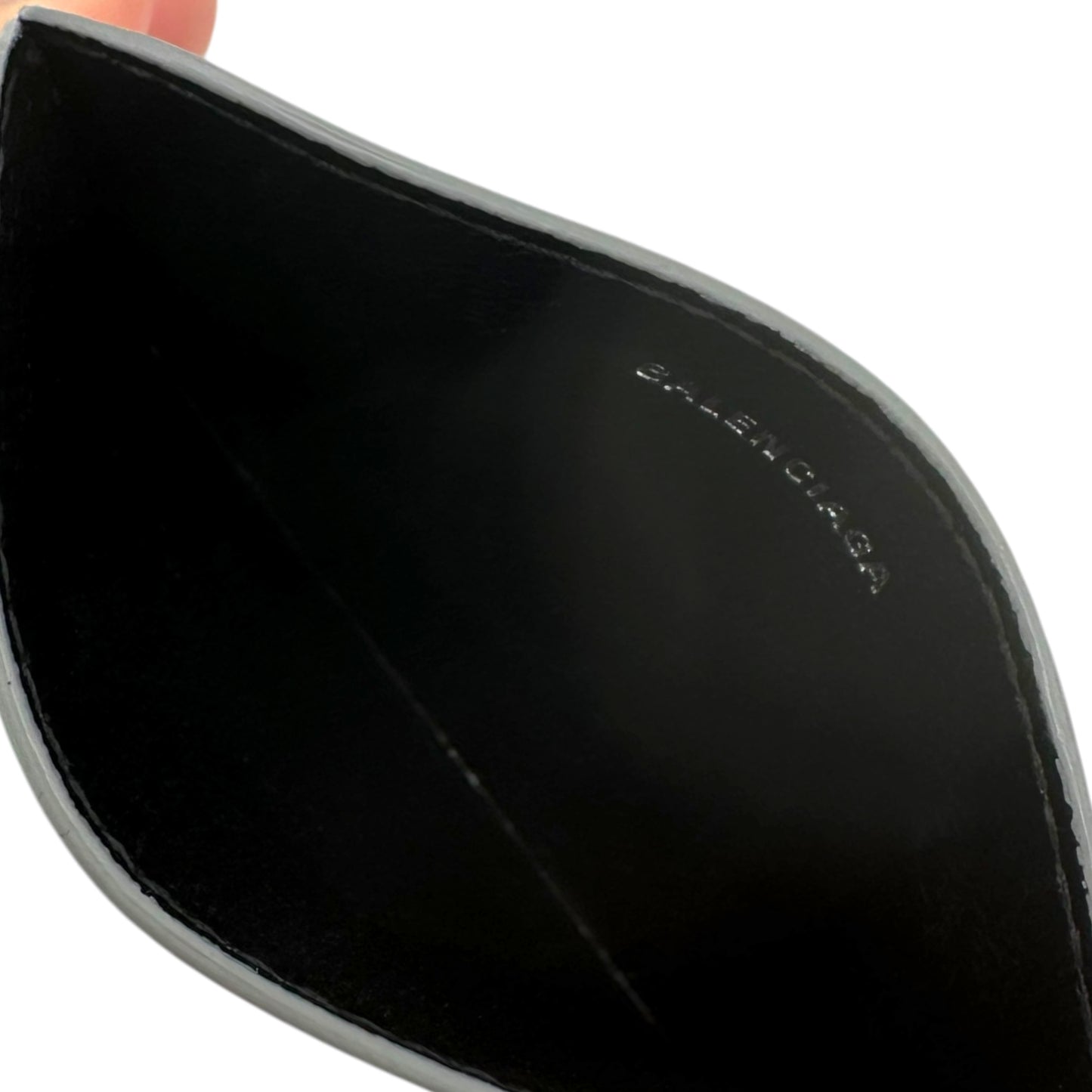 Balenciaga Silver Leather Card Holder Wallet