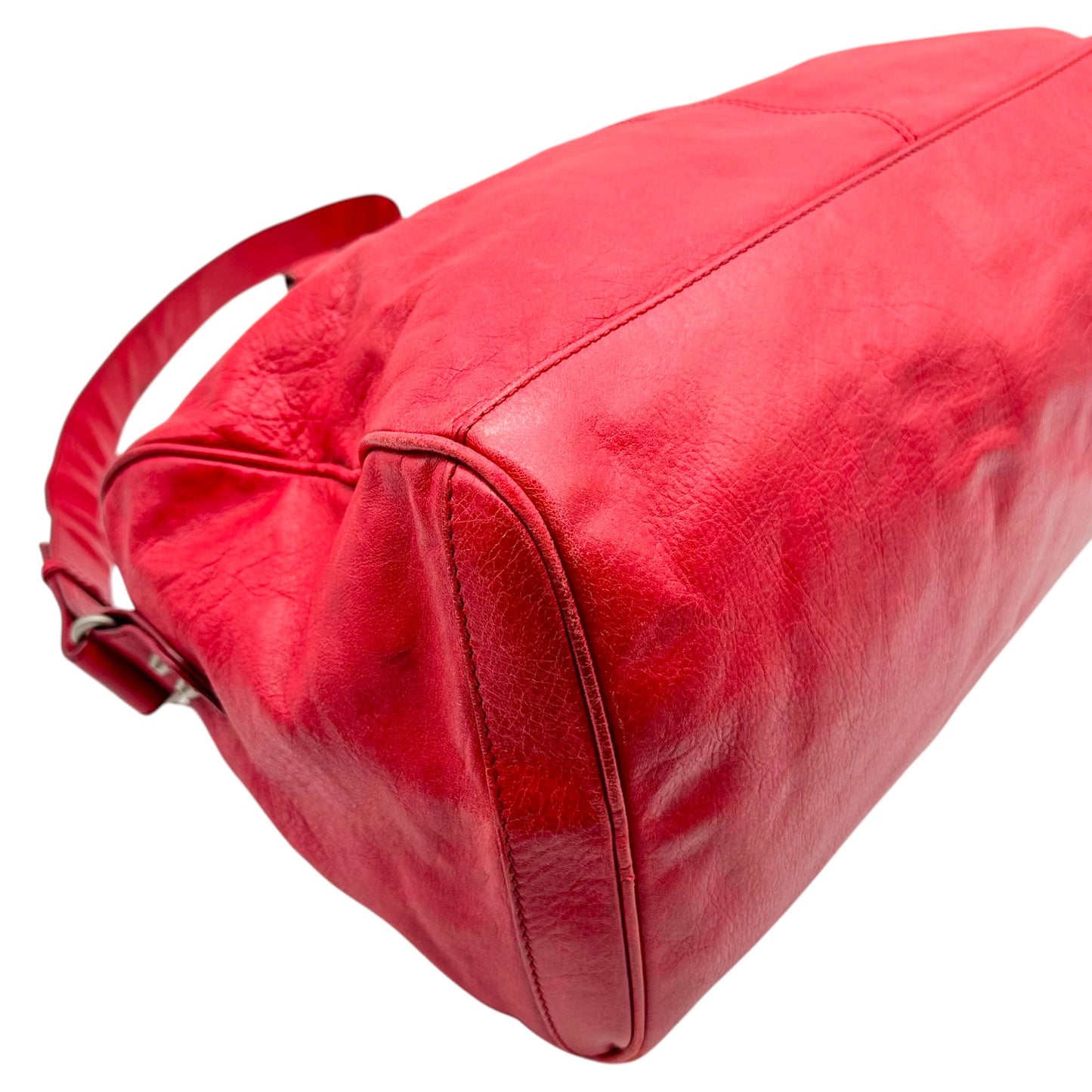 Balenciaga Red Leather City Small 2-Way Duffle Bag