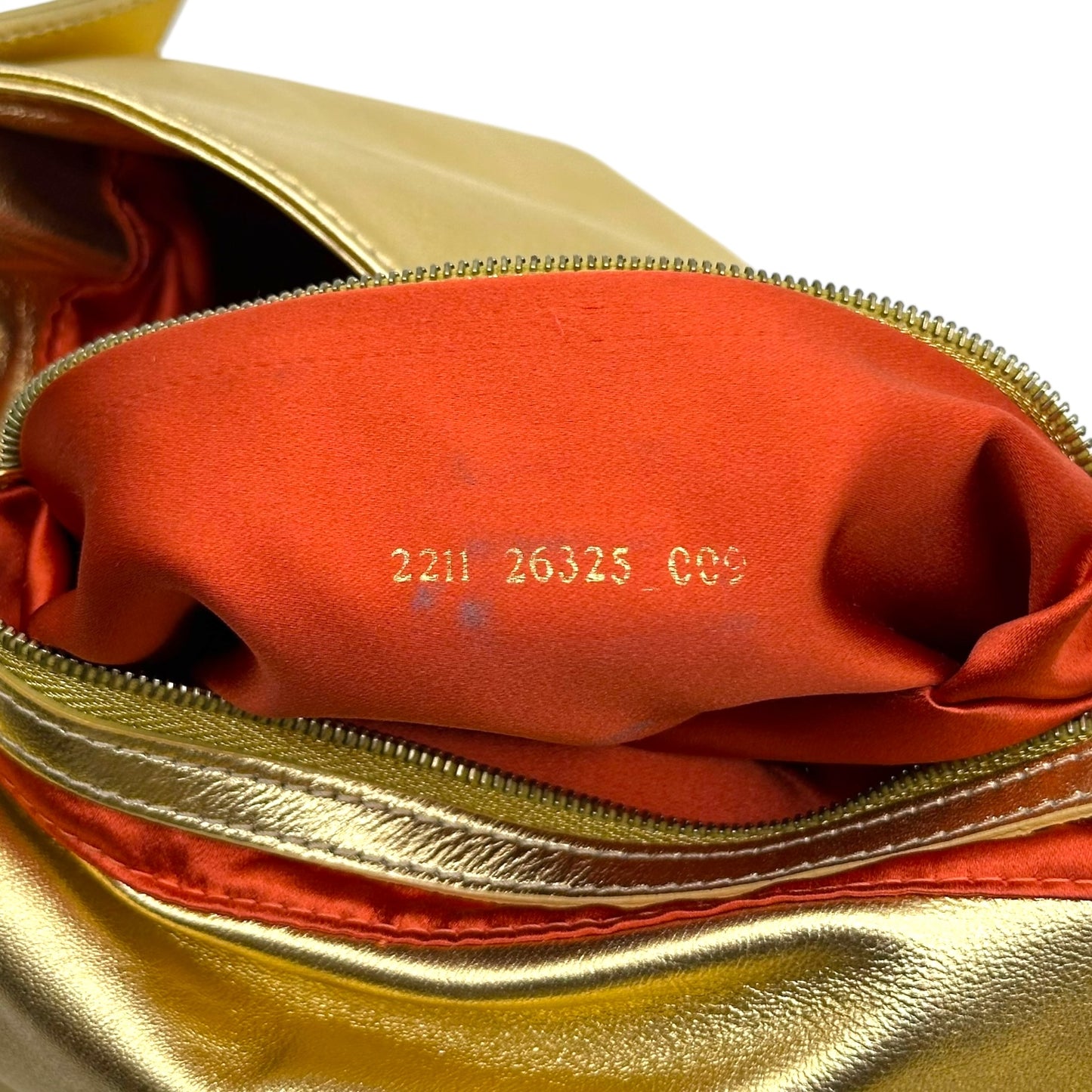 Fendi Gold Leather & Crystal Mama Baguette Bag