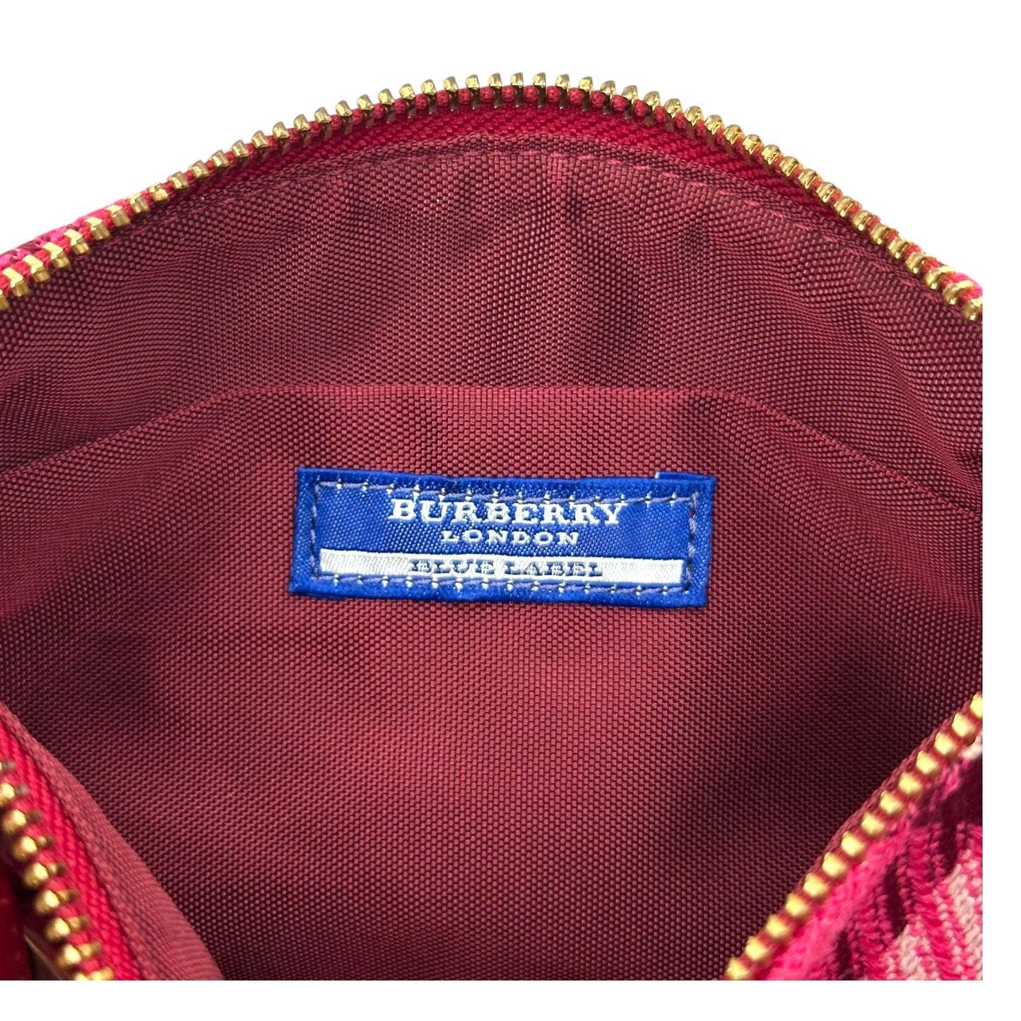 Burberry Blue Label Pink & Red Nova Check Plaid Mini Pochette Bag - Outfit Repeater
