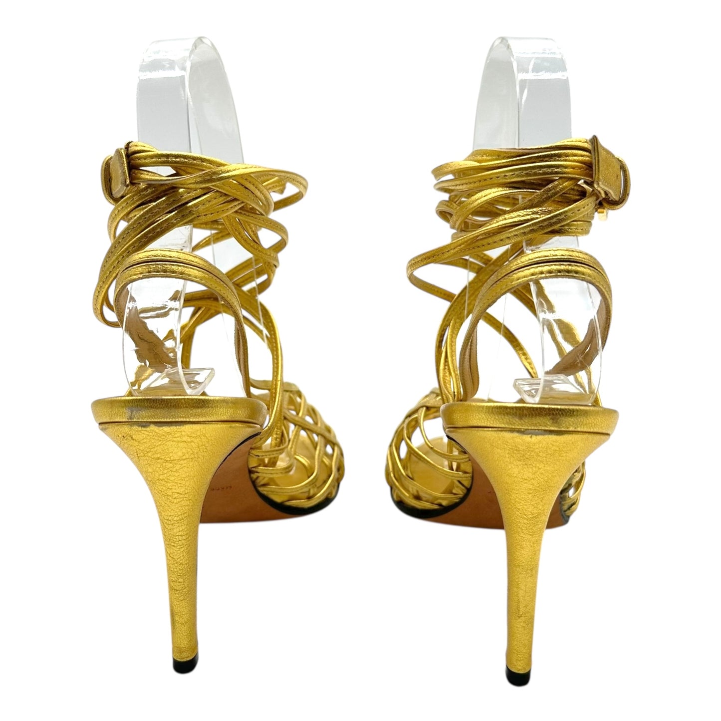 Emilio Pucci Gold Leather Strappy Sandals