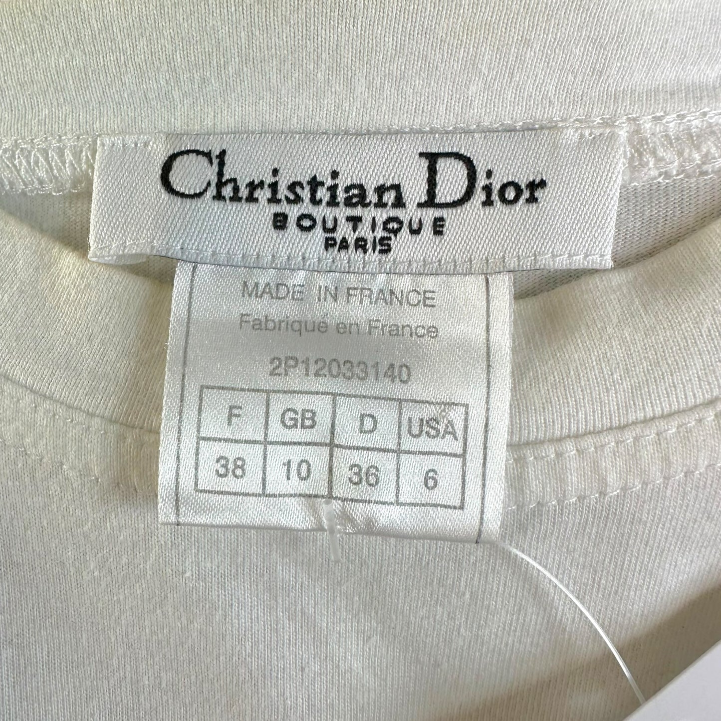 Christian Dior Embroidered T-Shirt White Crew Neck