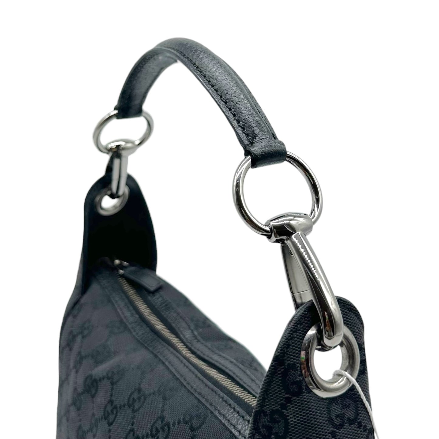 Gucci Black Canvas Monogram Shoulder Bag