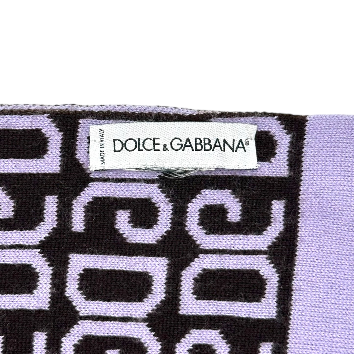 Dolce & Gabbana Reversible Logo Scarf Lavender Brown