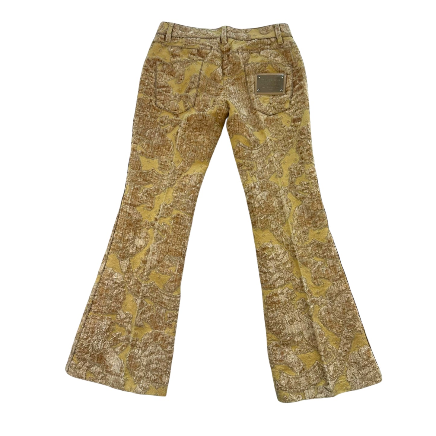 Dolce & Gabbana Gold Jacquard Flare Pants