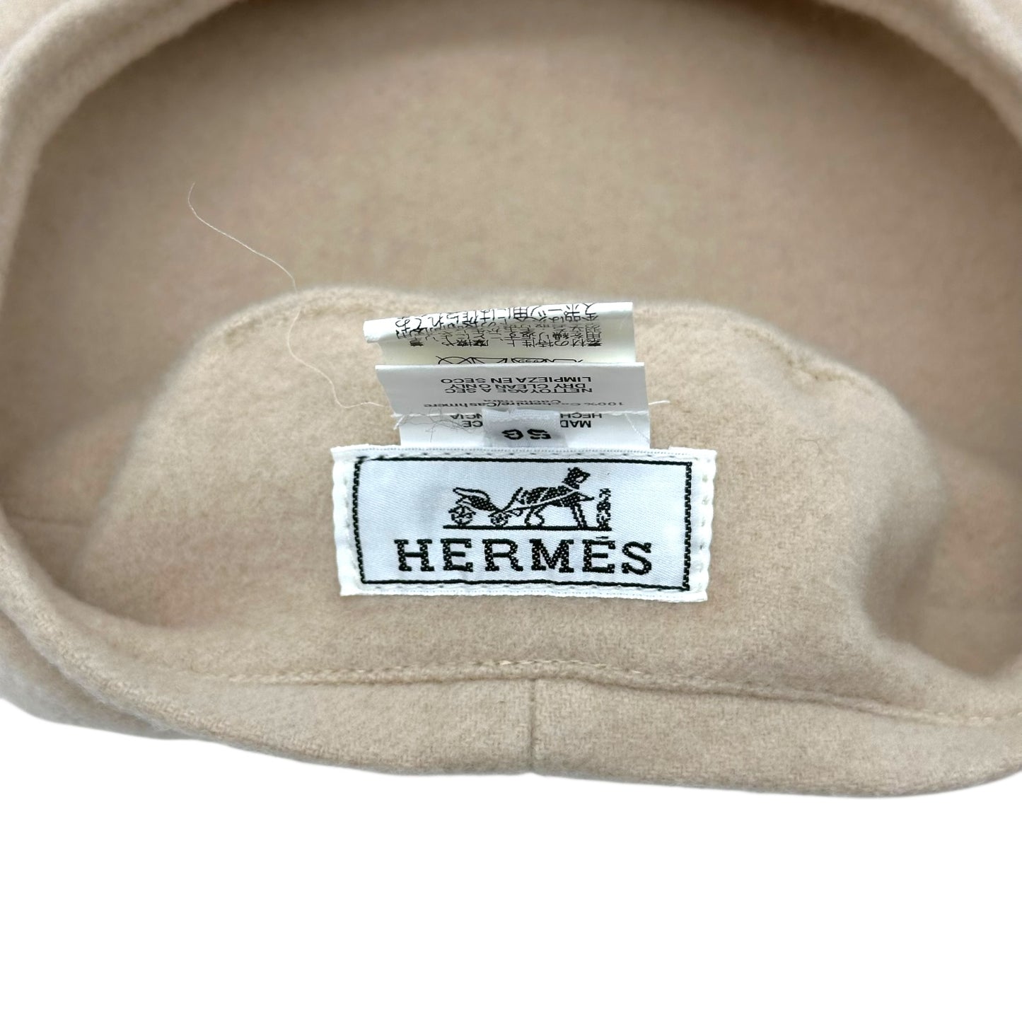 Hermes Ivory Cashmere Knit Beret Hat
