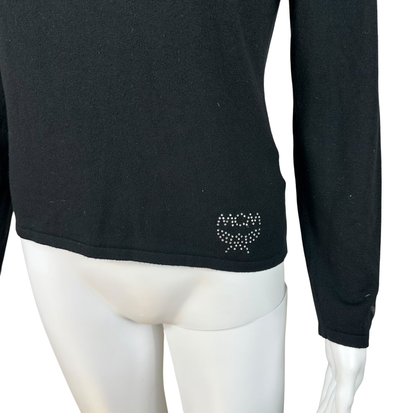 MCM Black Rhinestone Embellished Sweater