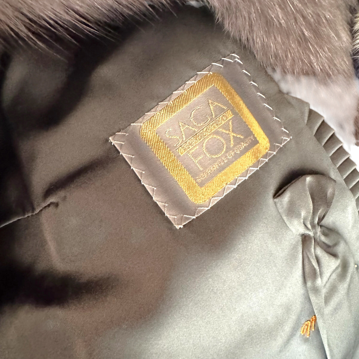 Saga Fox Brown Fox Fur Lapel Coat