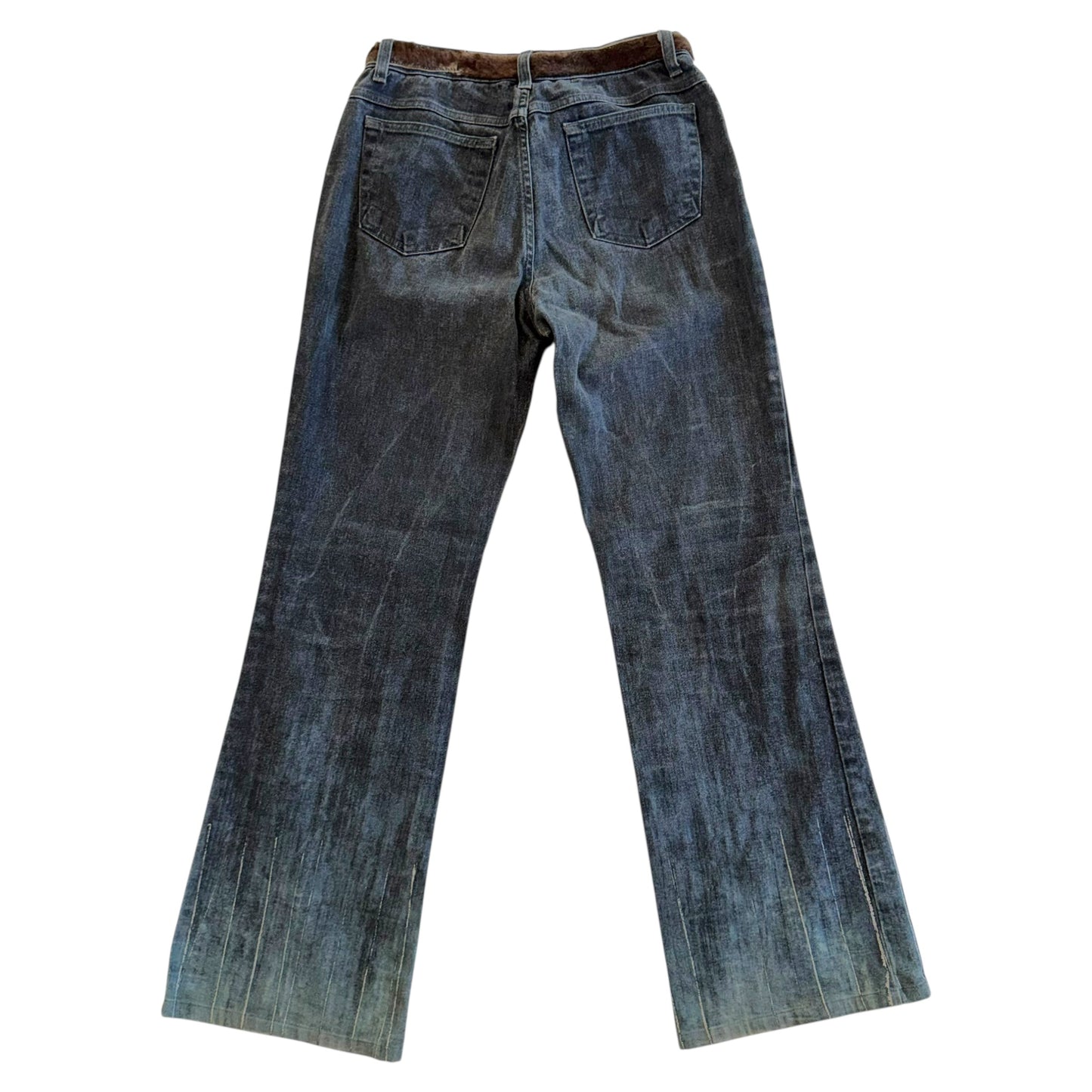 Just Cavalli Roberto Cavalli Fur Waistband Printed Jeans