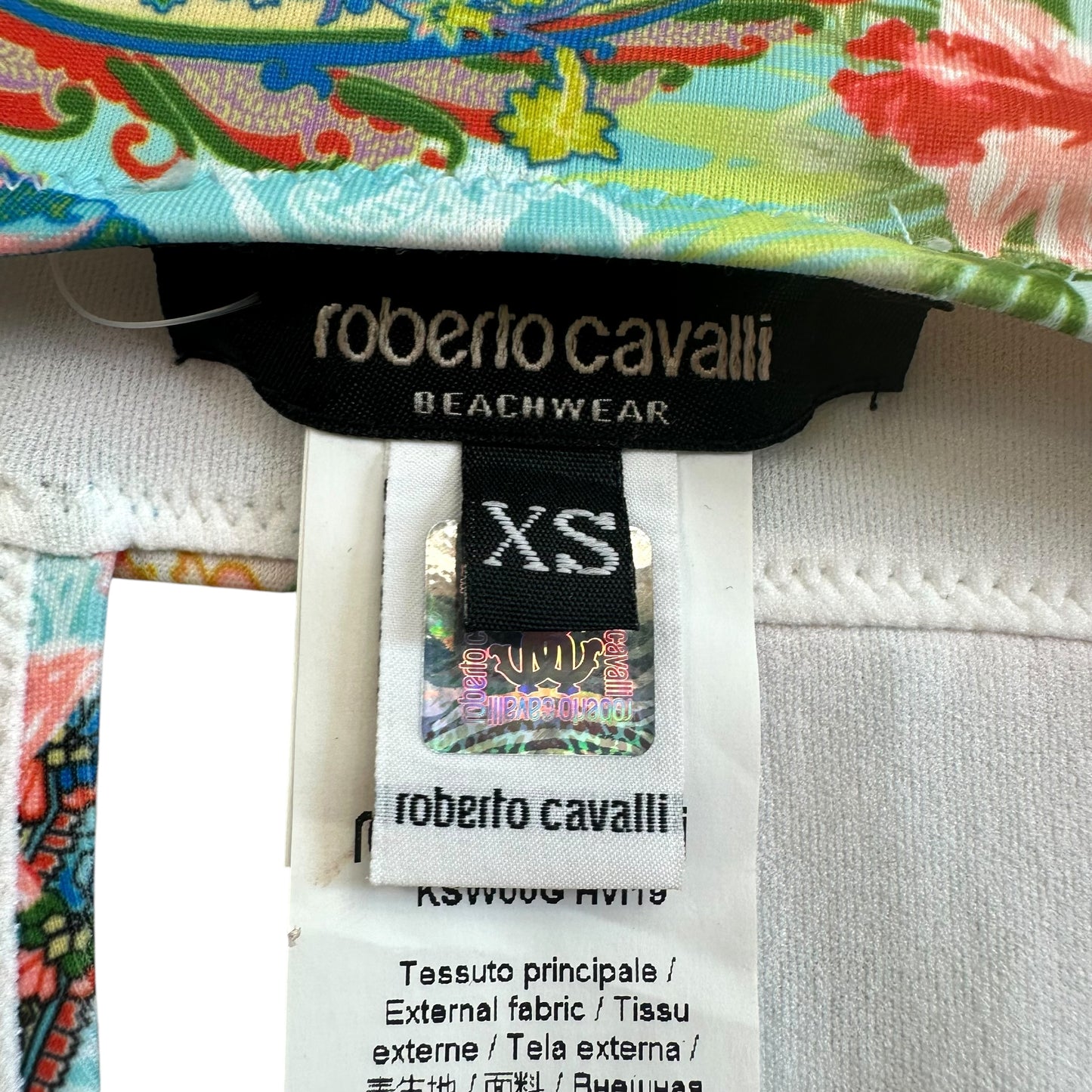 Roberto Cavalli Multicolor Floral Print One Piece Swimsuit