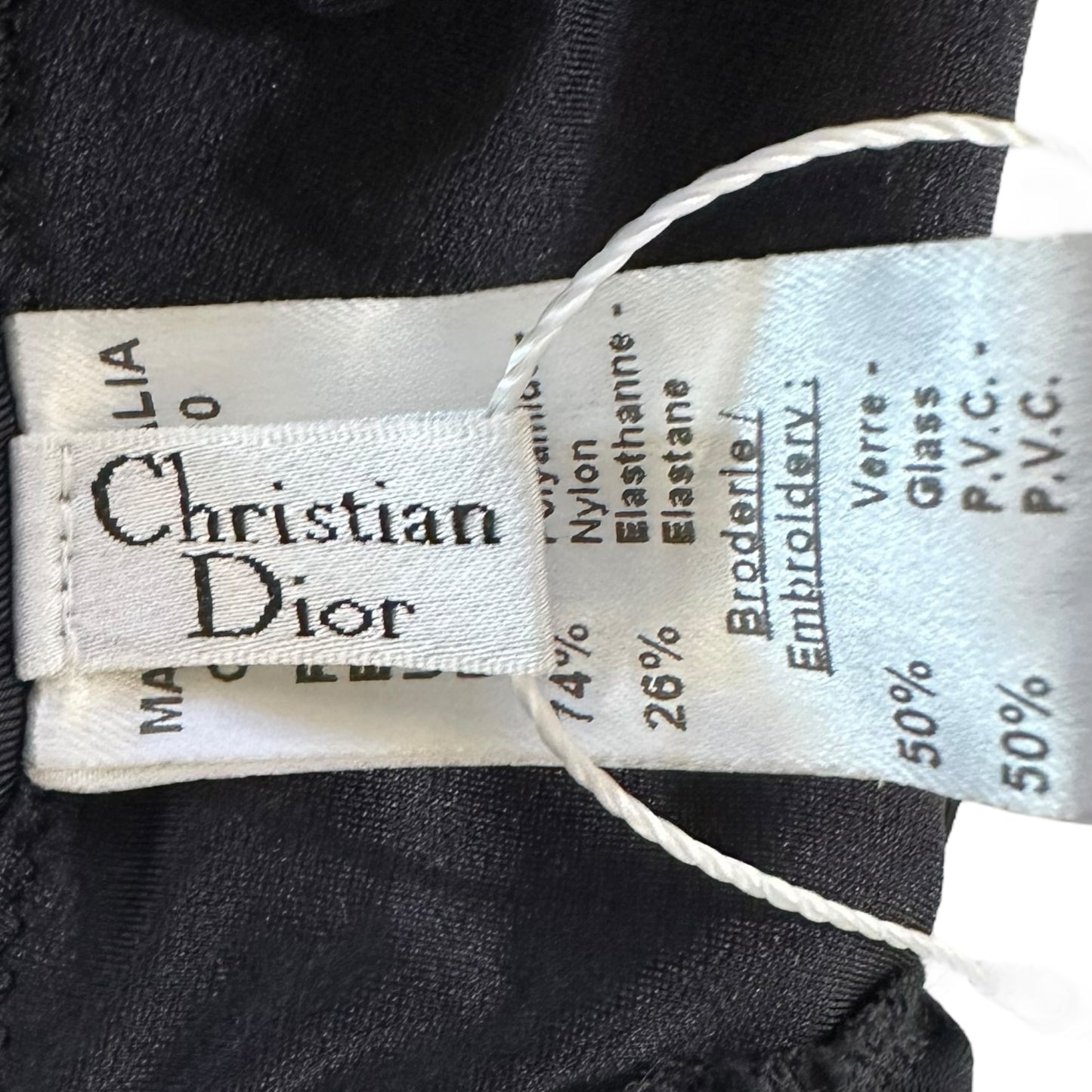 Christian Dior Black Beaded Bikini Top