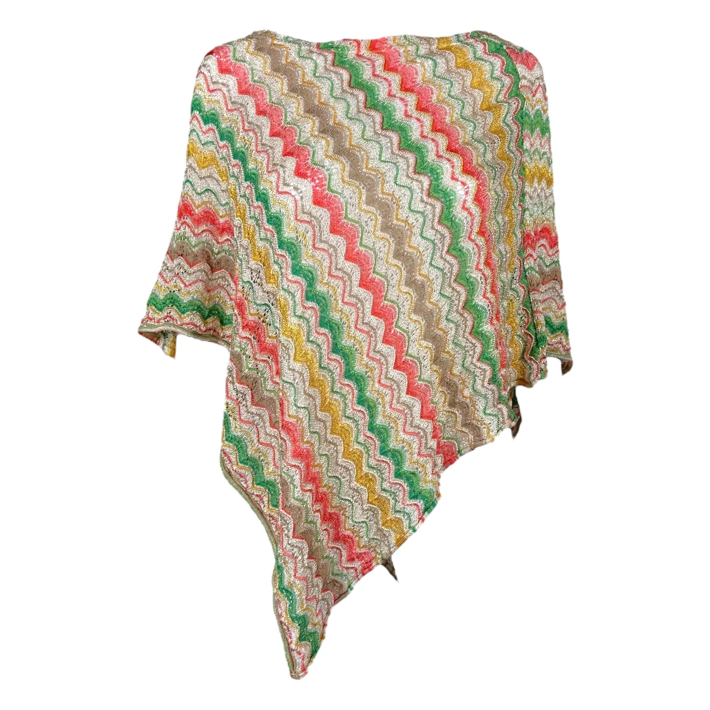 Missoni Multicolor Metallic Chevron Knit Poncho