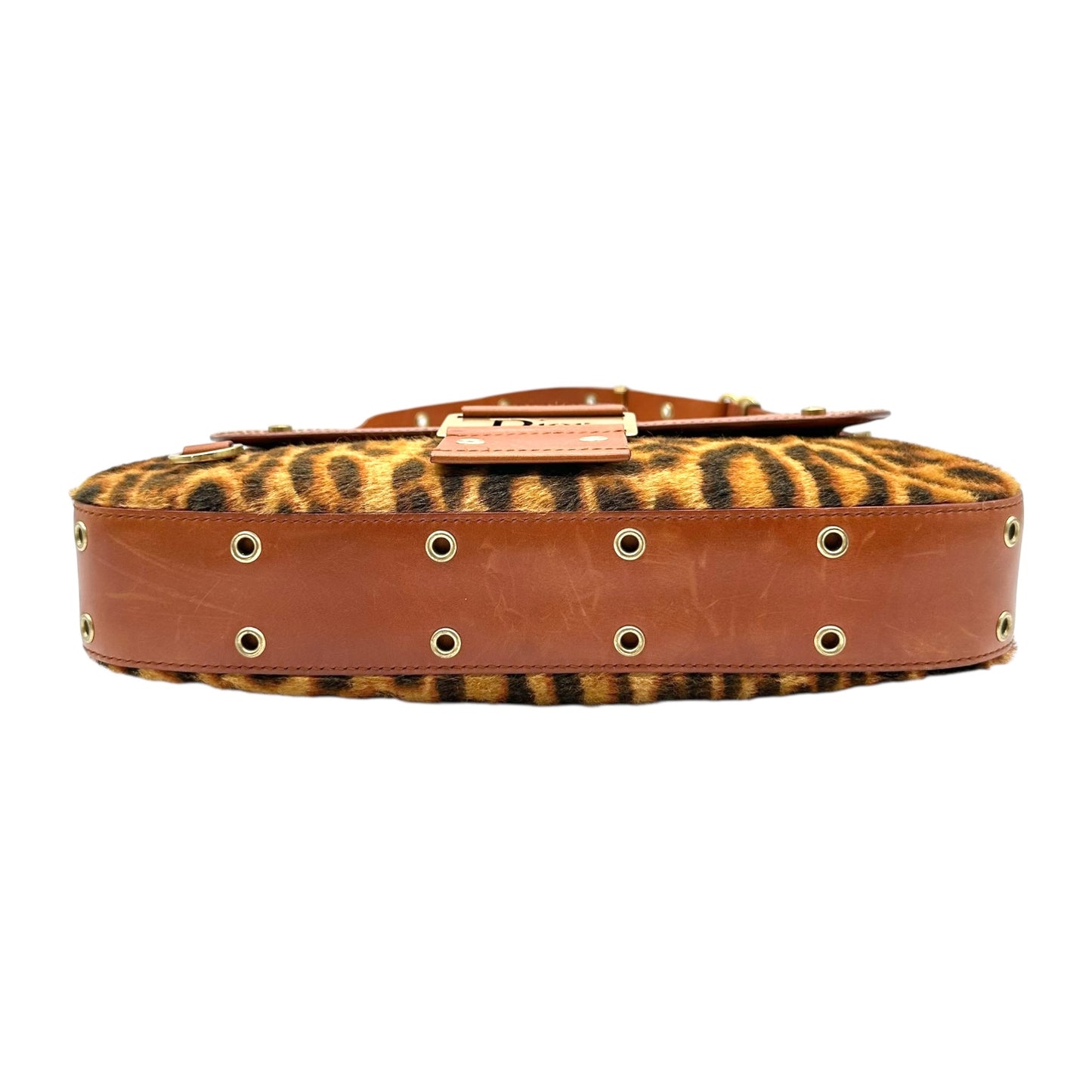 Christian Dior Leopard Print Ponyhair Columbus Bag