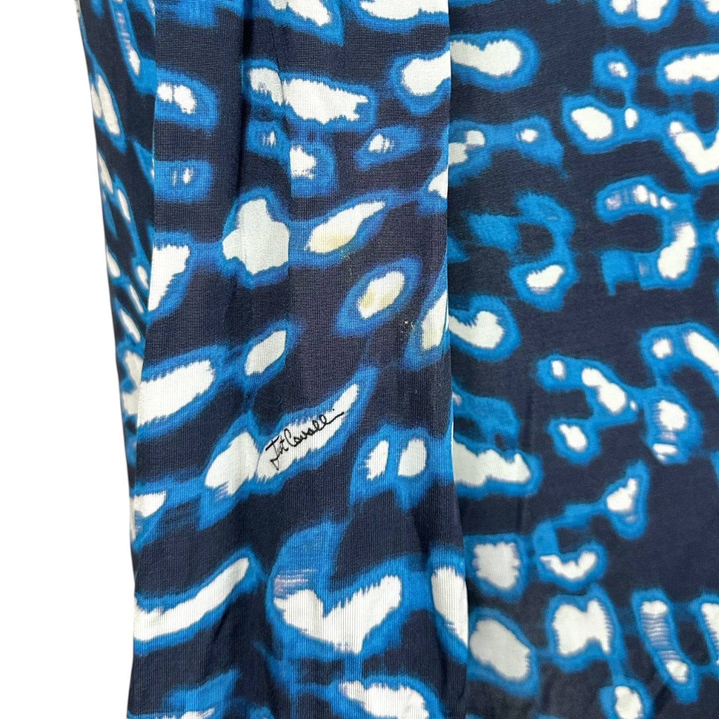 Just Cavalli Roberto Cavalli Black & Blue Printed Midi Skirt