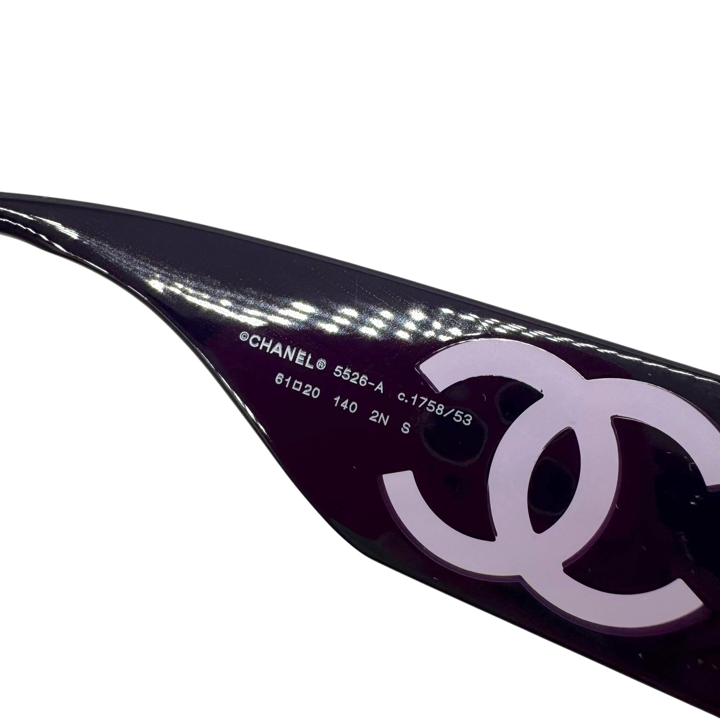 Chanel Purple Transparent Oversized Rectangle Sunglasses