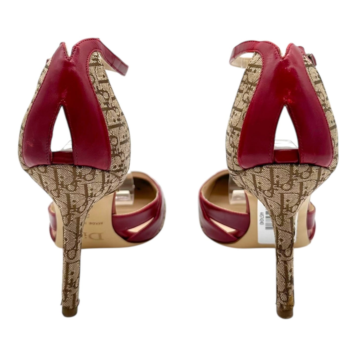 Christian Dior Trotter Monogram & Red Leather Heels