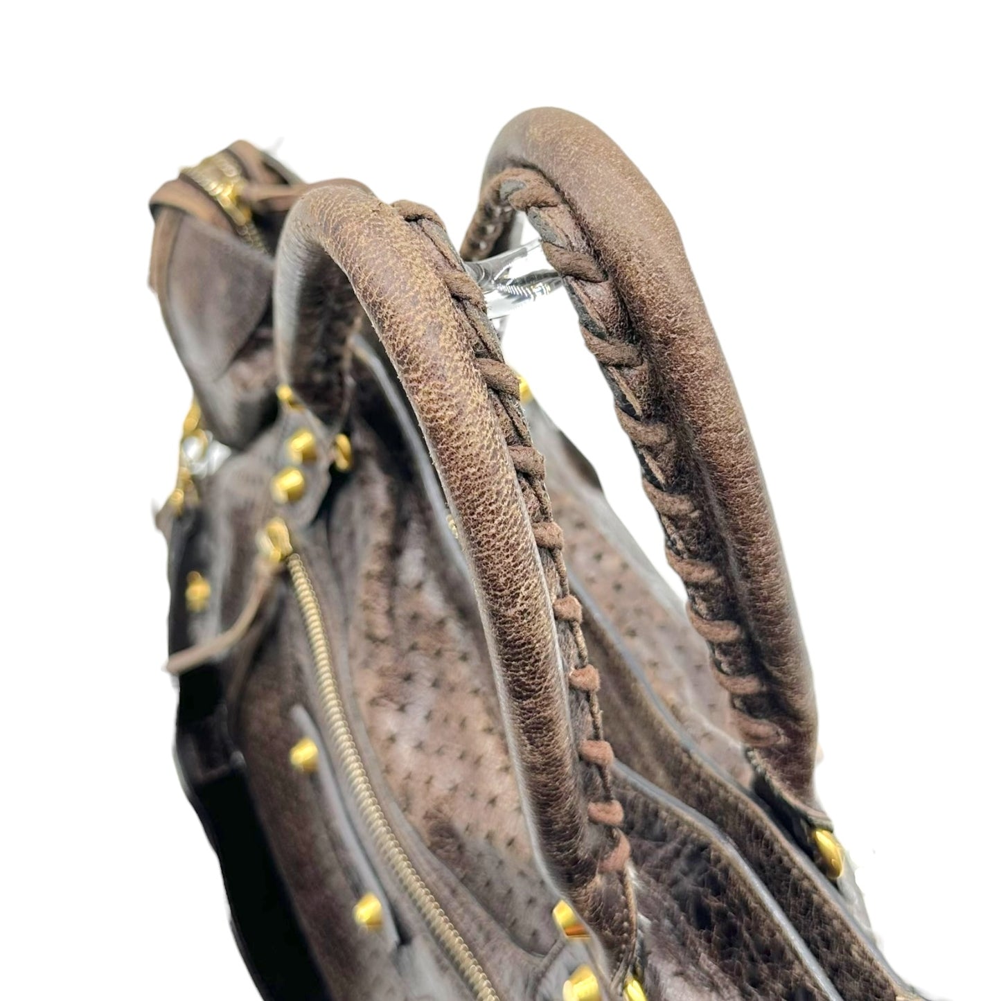 Balenciaga Dark Brown Perforated Leather City 2-Way Bag