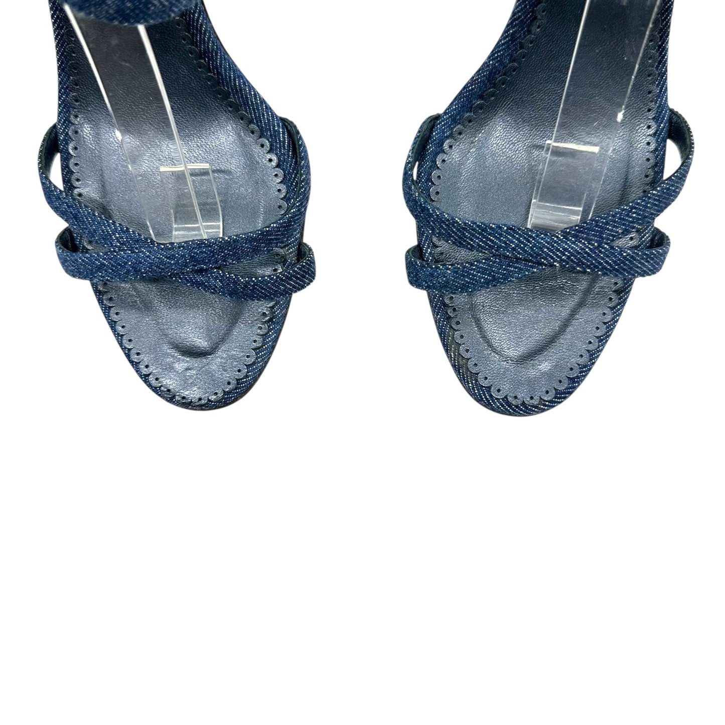 Manolo Blahnik Denim Strappy Sandal Heels