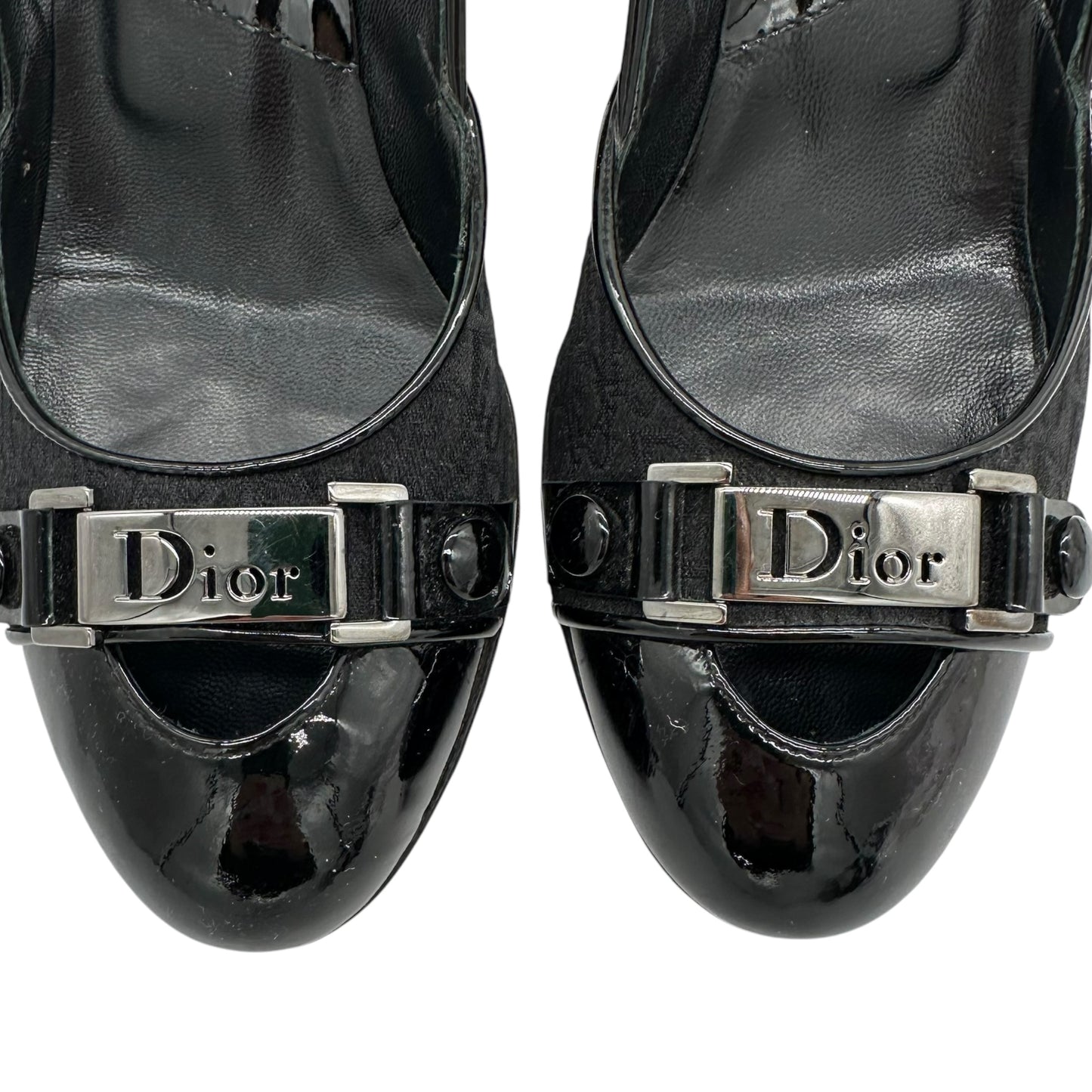 Christian Dior Street Chic Black Monogram Rounded Toe Heels
