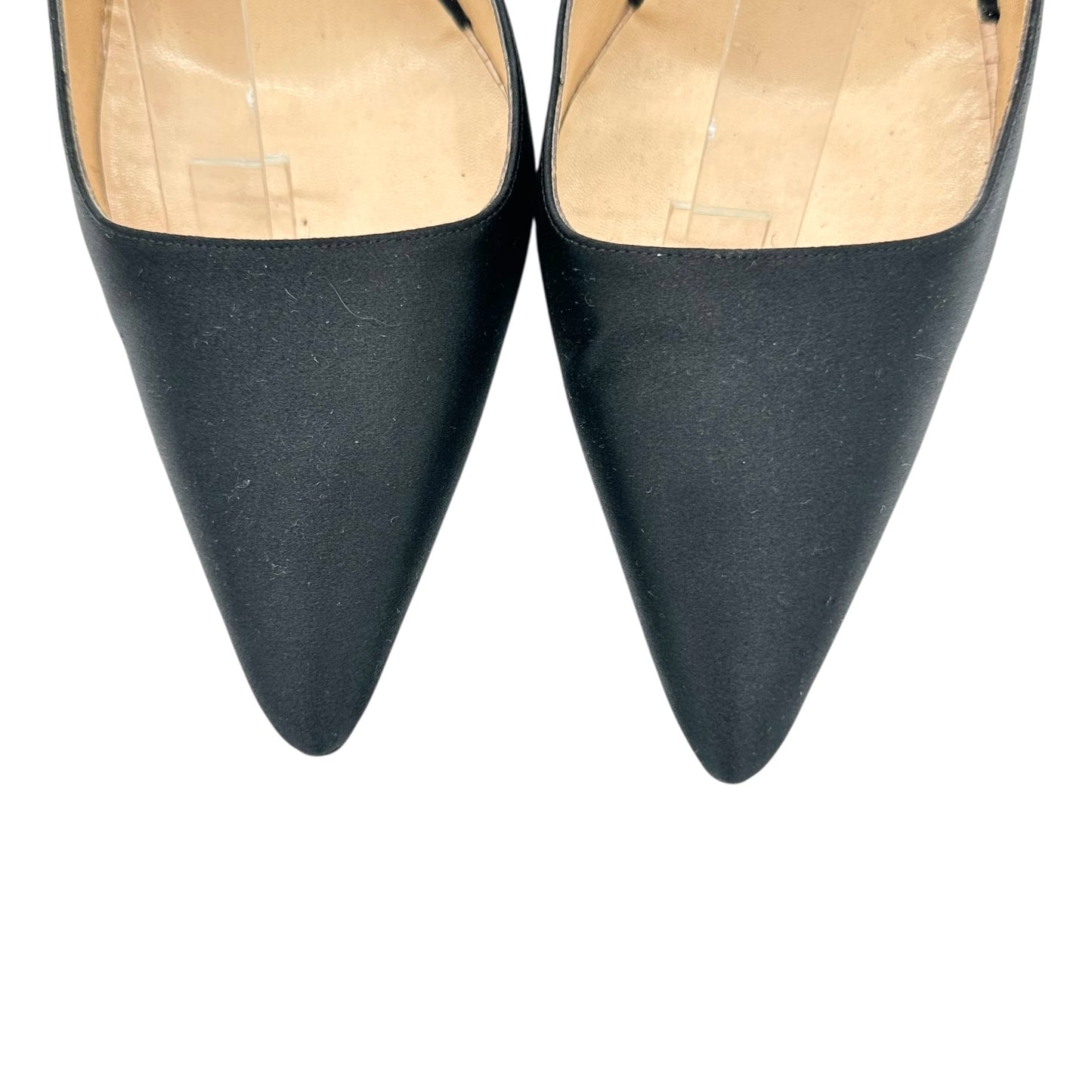 Manolo Blahnik Black Silk Crystal Strap Heels