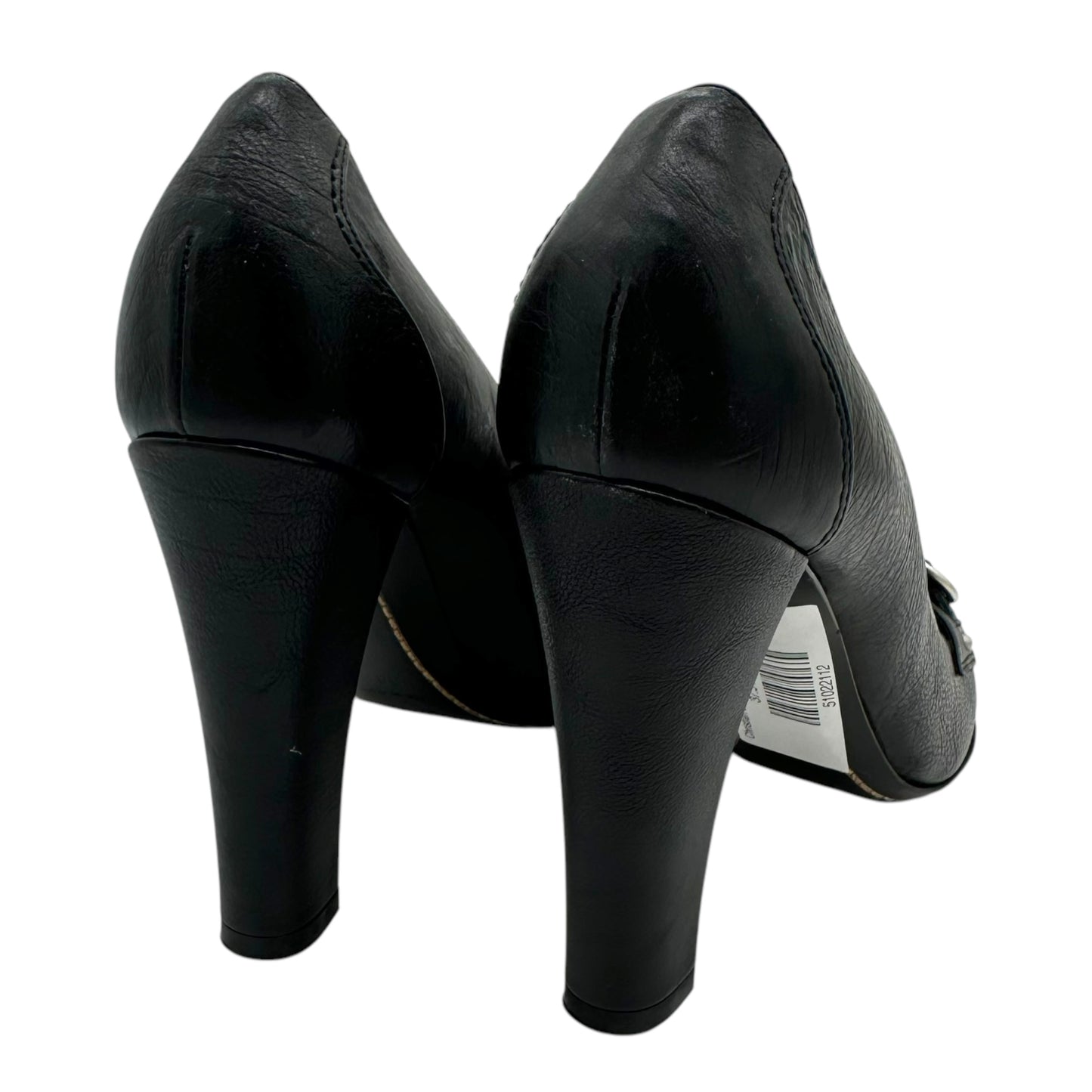 Christian Dior Black Leather Heeled Loafers