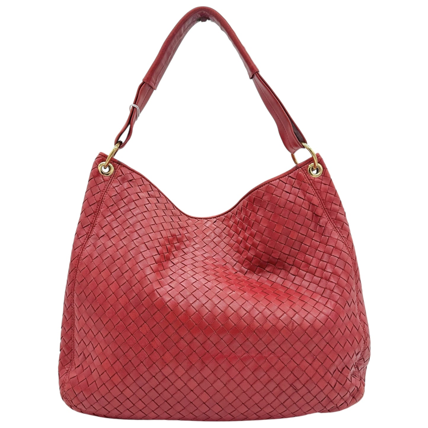 Bottega Veneta Red Intrecciato Hobo Tote Bag - Outfit Repeater