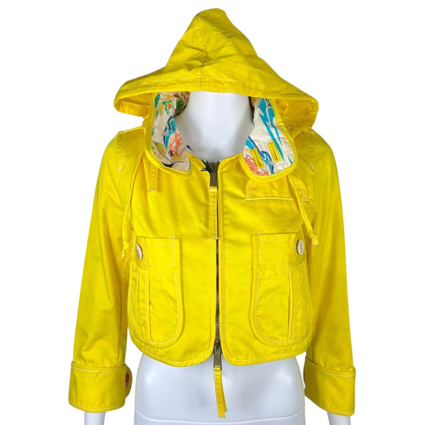 Dsquared2 Yellow Cropped Fishermans Jacket NEW