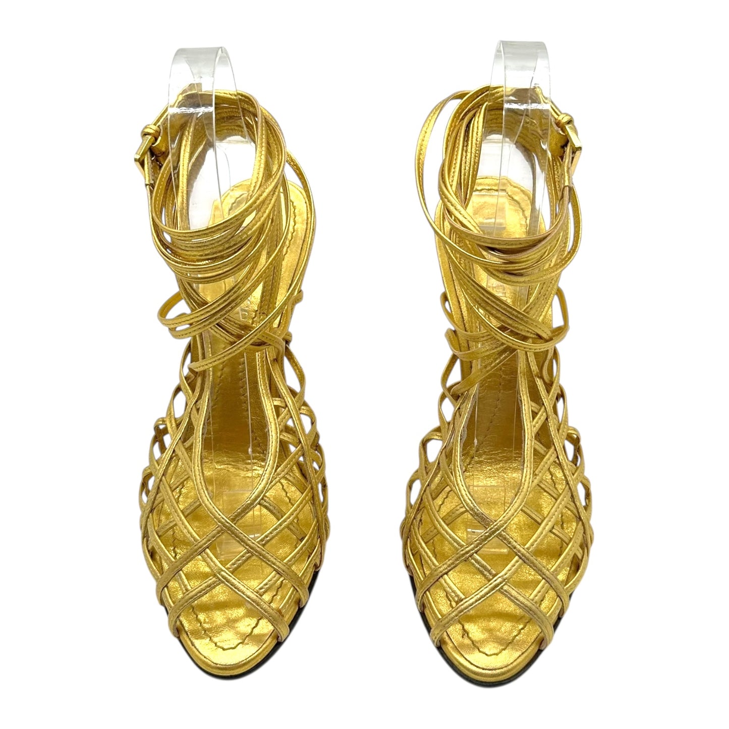 Emilio Pucci Gold Leather Strappy Sandals