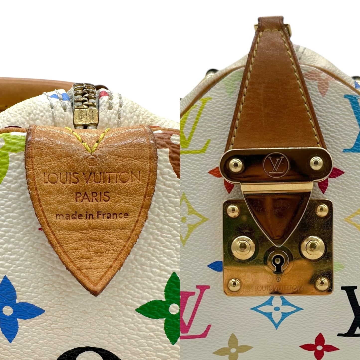 Louis Vuitton White Multicolor Monogram Speedy 30 Bag - Outfit Repeater