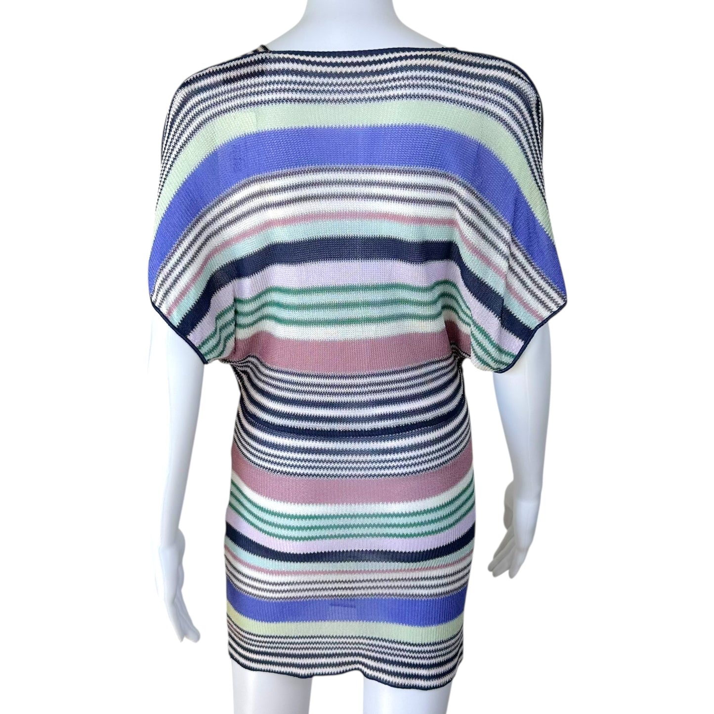 Missoni Blue & Purple Striped Knit Blouse Top