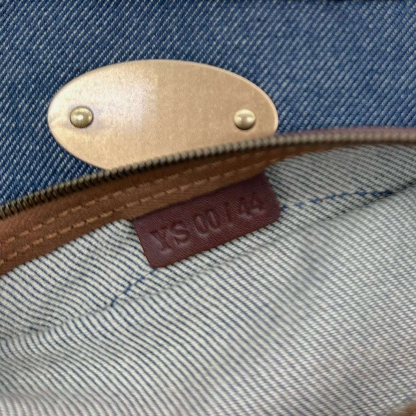 Celine Denim Triomphe Monogram Studded Tote Bag