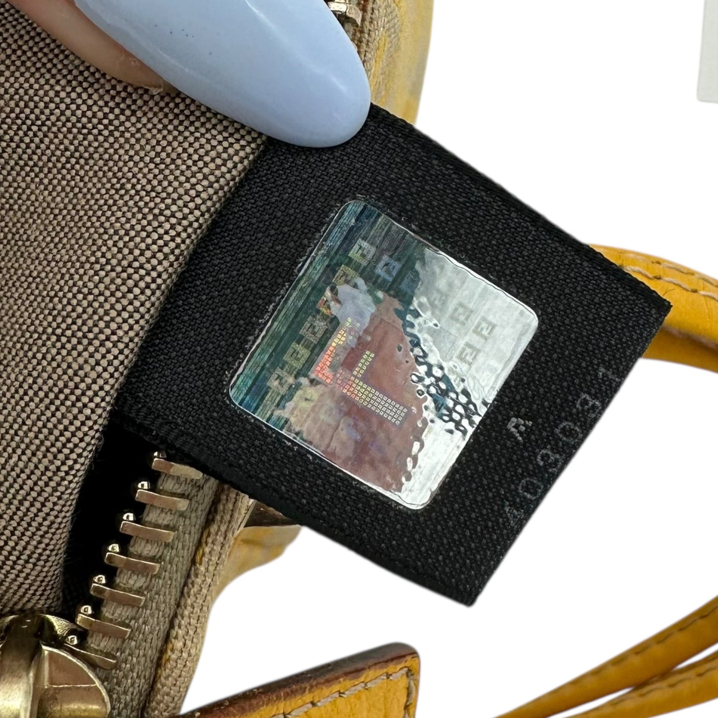 Fendi Yellow & Tan Zucchino Monogram Pochette Bag - Outfit Repeater