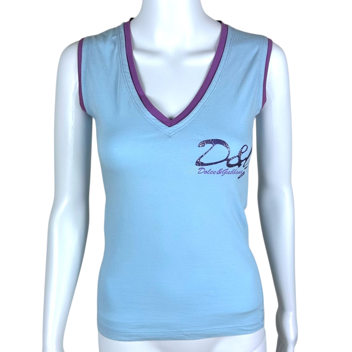 D&G Dolce & Gabbana Blue Logo Tank