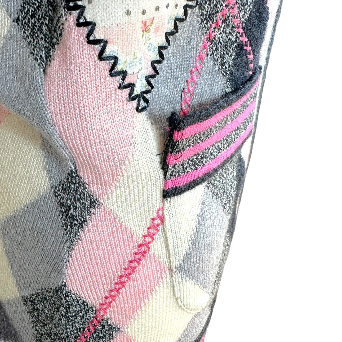 John Galliano F/W 2004 Pink & Gray Argyle Cardigan *AS IS*
