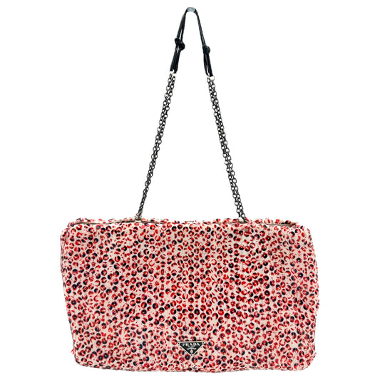 Prada Red Sequin Embellished 2-Way Shoulder Bag