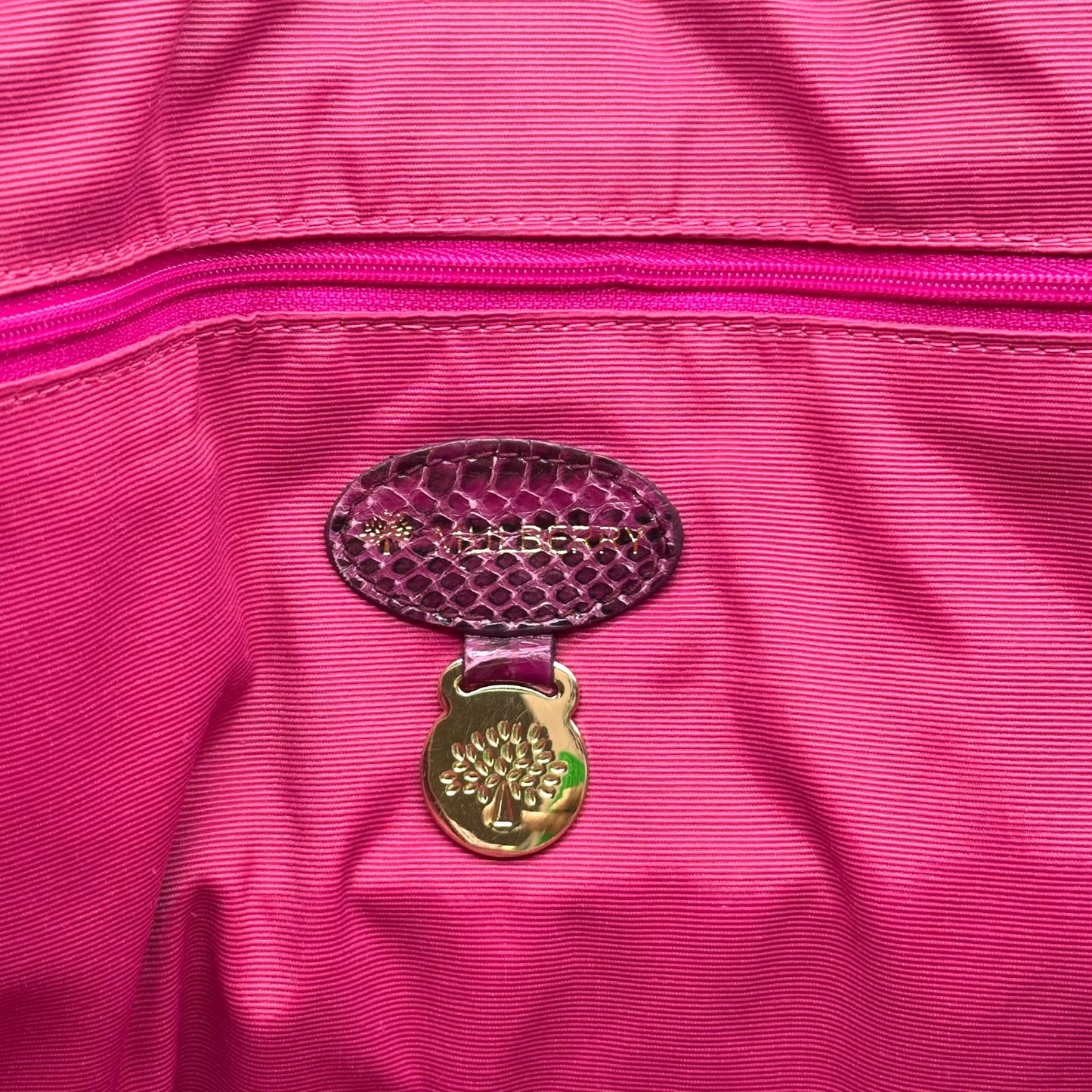 Mulberry Pink & Black Python Studded Roxanne Tote Bag