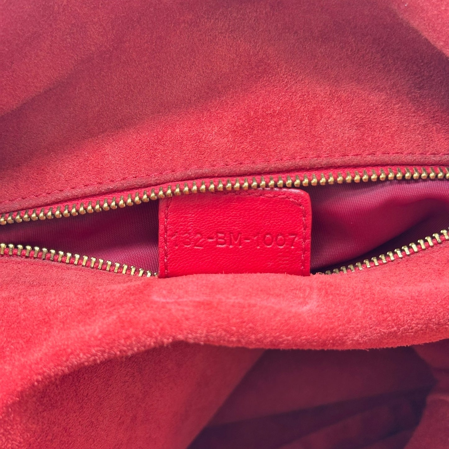 Christian Dior Red Leather Intrecciato Woven Hobo Bag