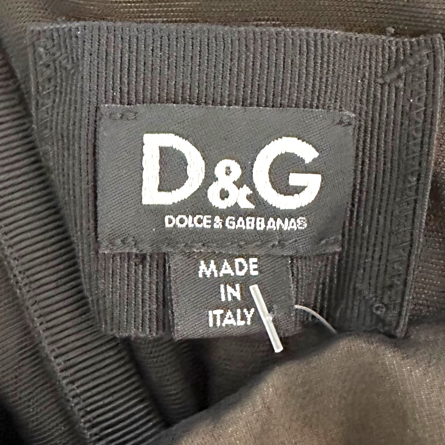 D&G Dolce & Gabbana Black Ruched Silk Corset