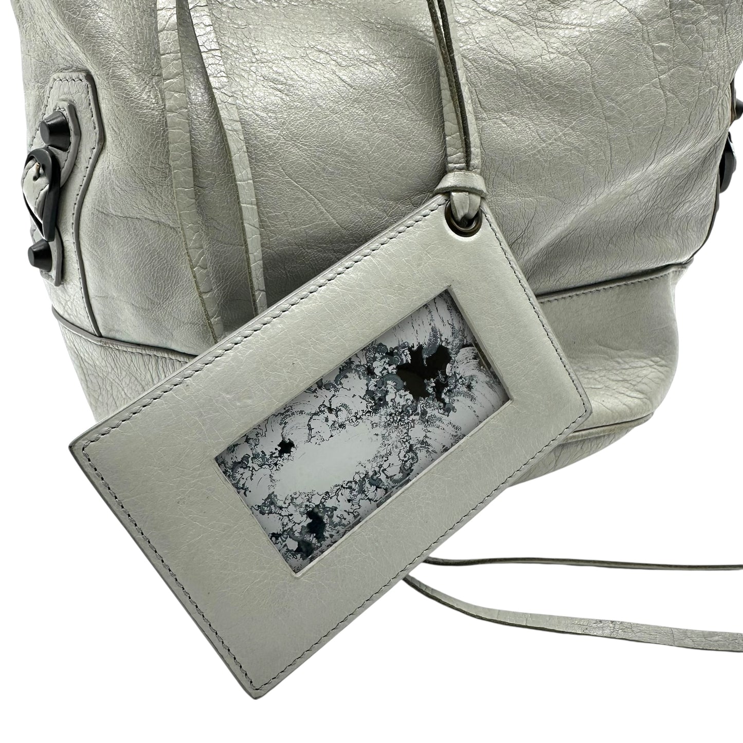 Balenciaga Light Gray Leather The Day City Hobo Bag