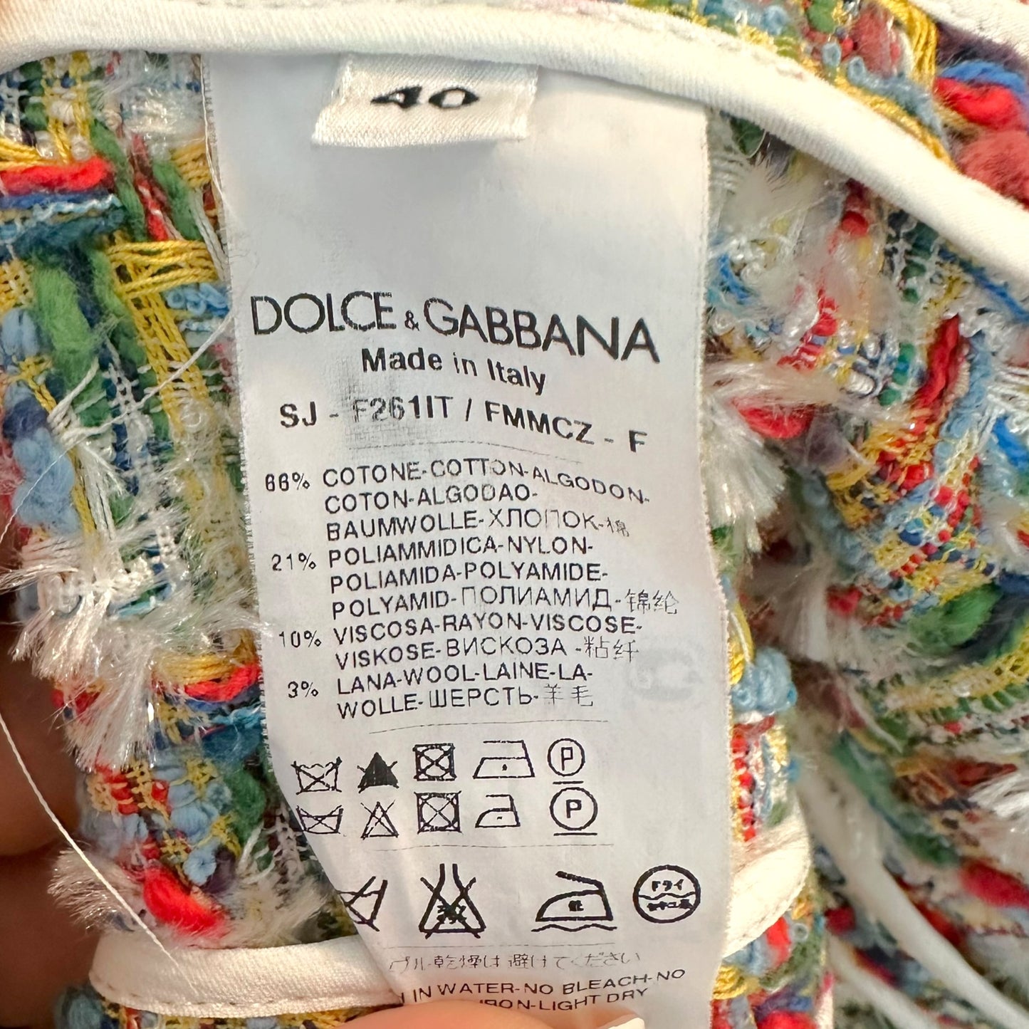 Dolce & Gabbana Primary Colored Tweed Jacket