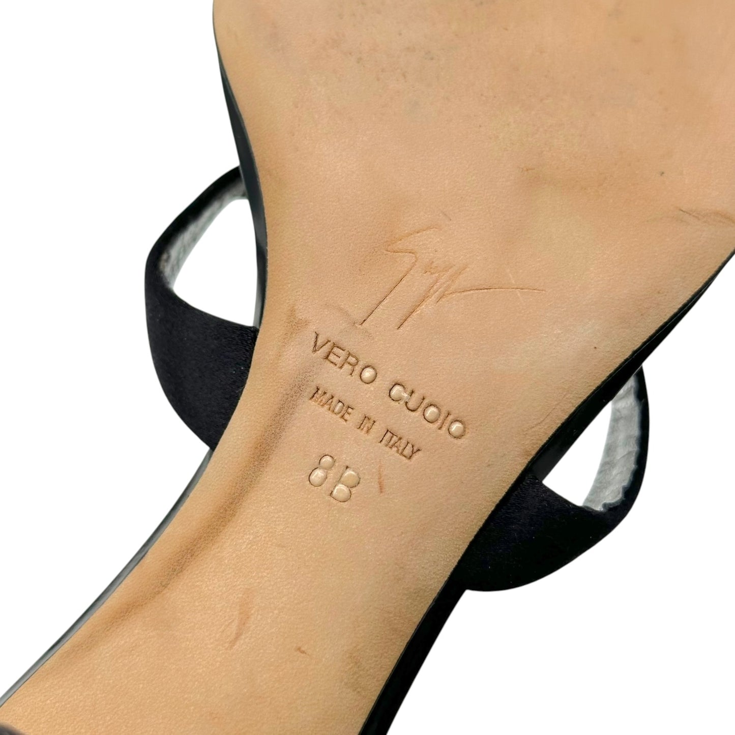 Giuseppe Zanotti Green & Black Crystal Embellished Kitten Heel Flip Flops - Outfit Repeater