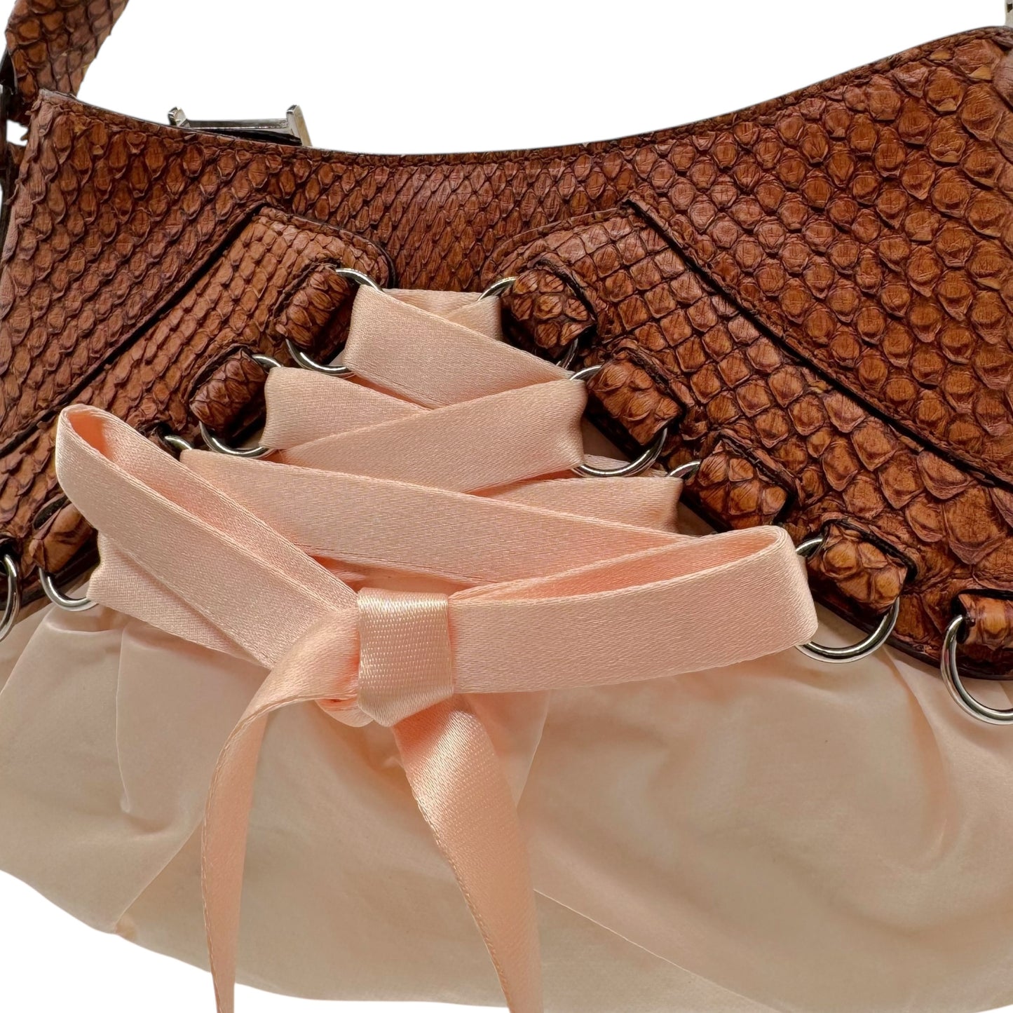 Christian Dior Pink & Brown Python Ballet Corset Mini Bag RARE