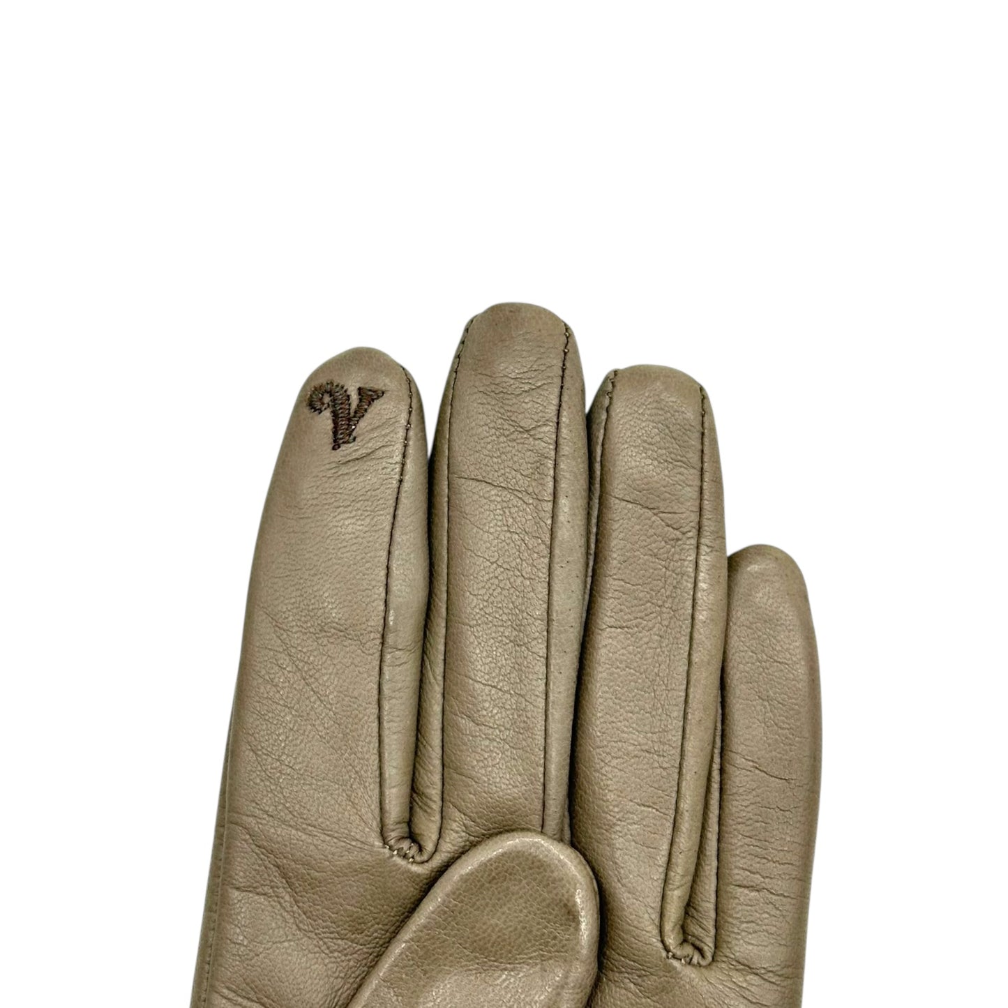 Vivienne Westwood Gray Lambskin Logo Gloves NEW