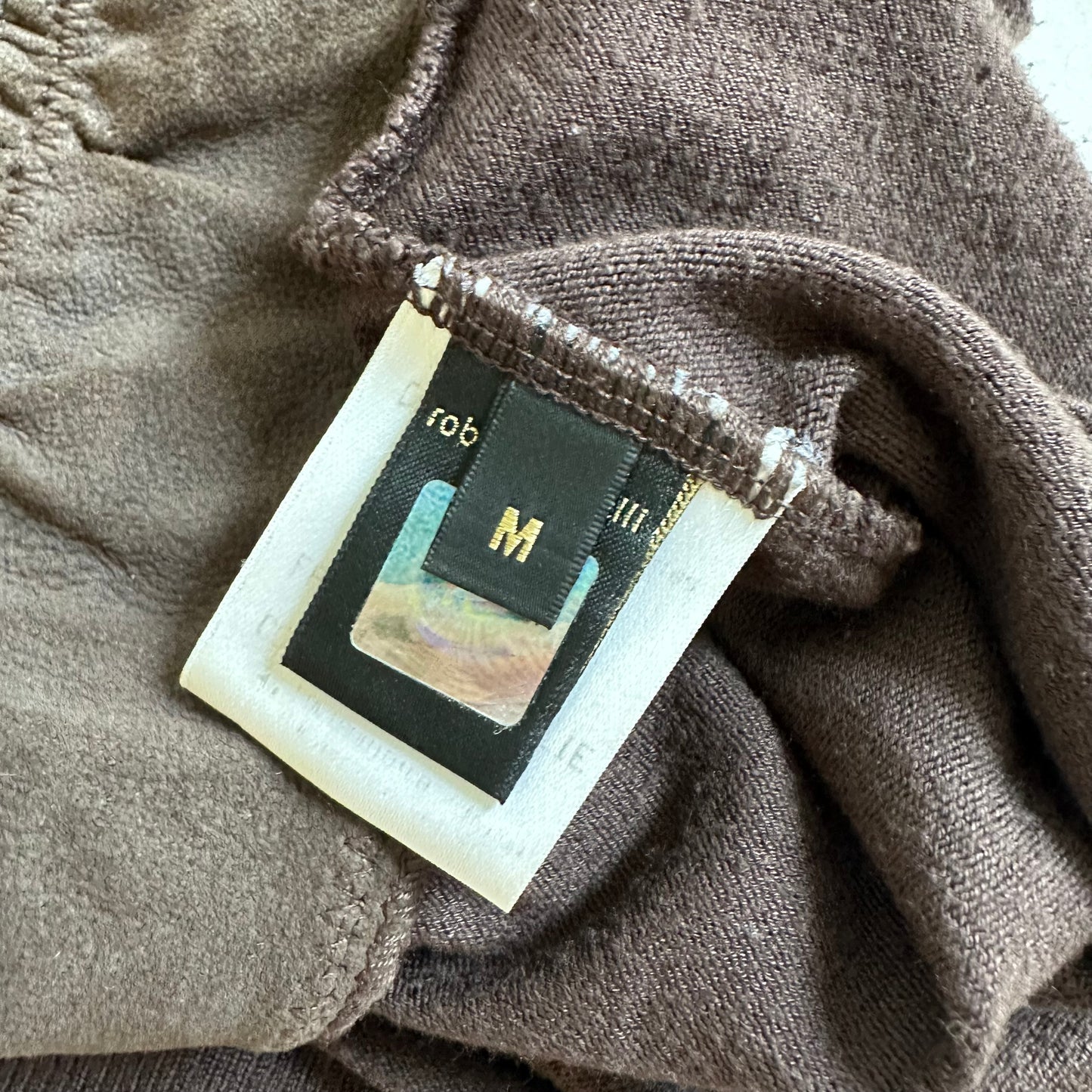 Roberto Cavalli 2003 Brown Leather Accent Ruched Tank Top - Outfit Repeater