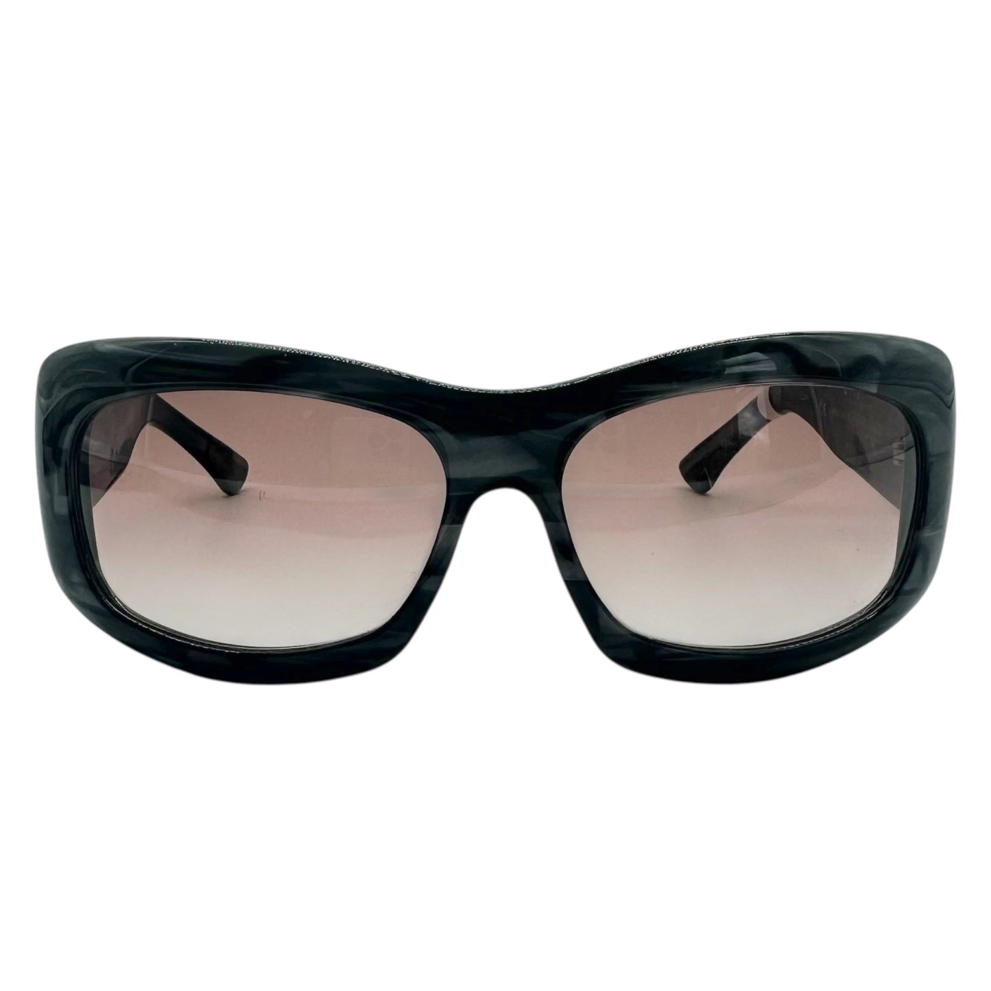 Gucci 6015 Crystal Logo Gray Pearlescent Oversized Sunglasses
