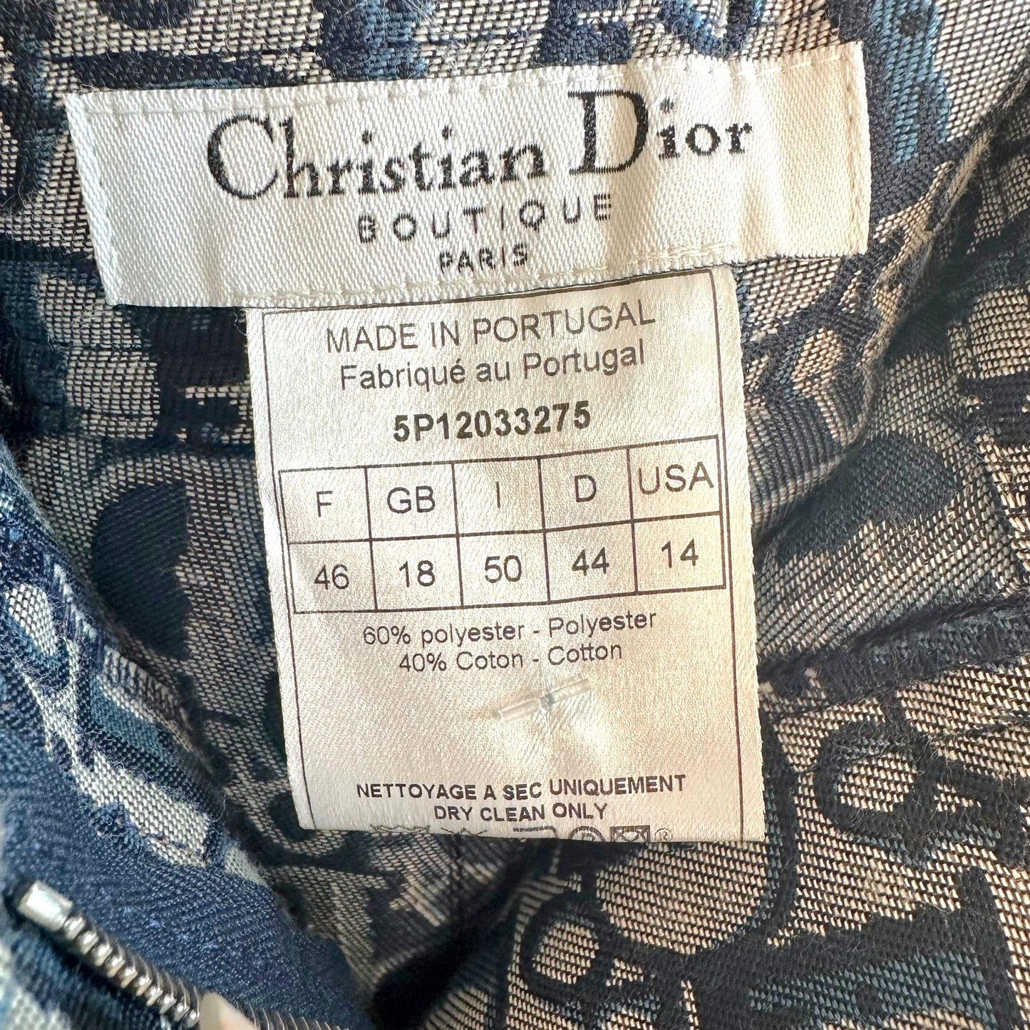 Christian Dior S/S 2005 Navy Blue Trotter Monogram Midi Skirt - Outfit Repeater