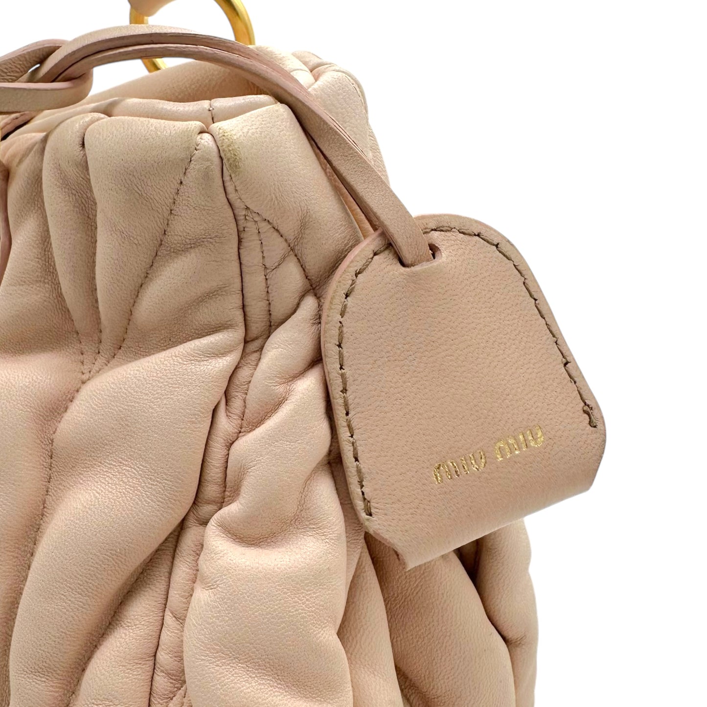 Miu Miu Pink Leather Quilted Small Tote Bag