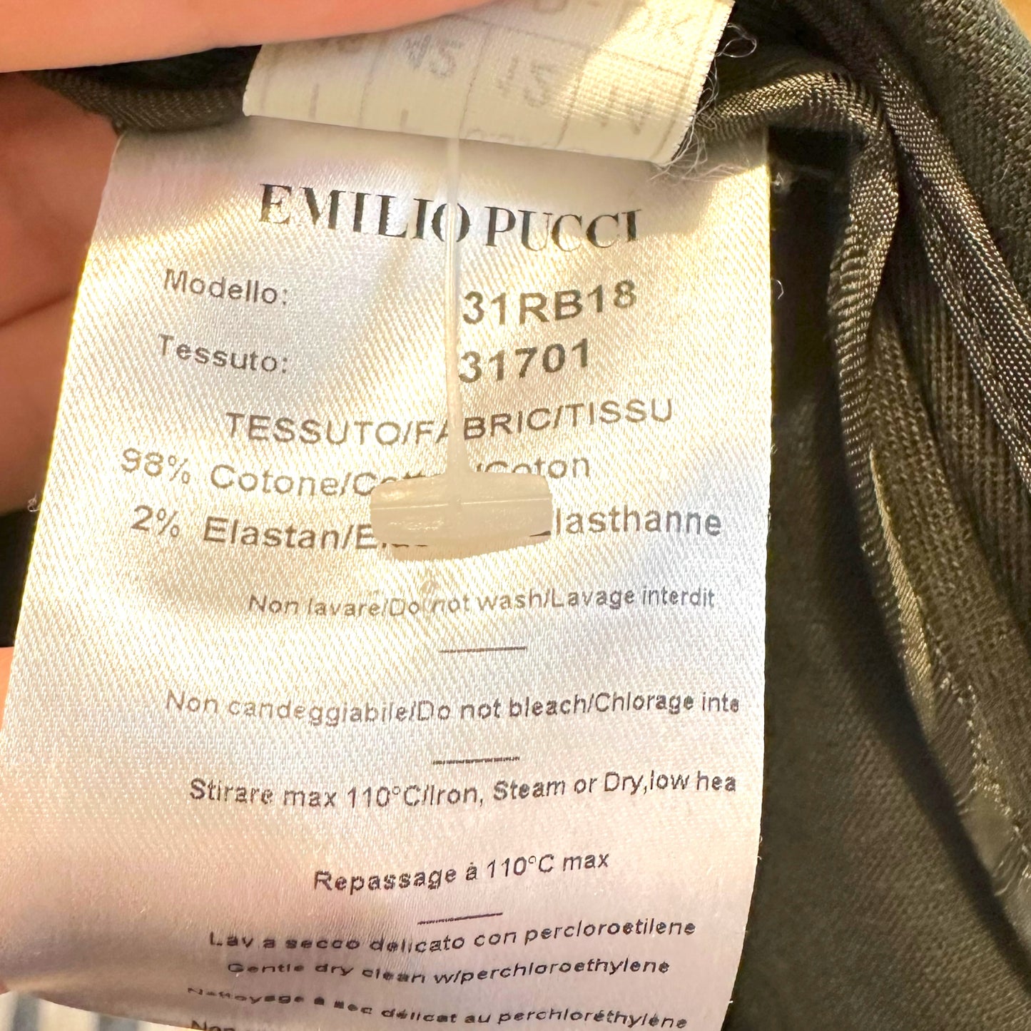 Emilio Pucci Khaki Green Military Inspired Top